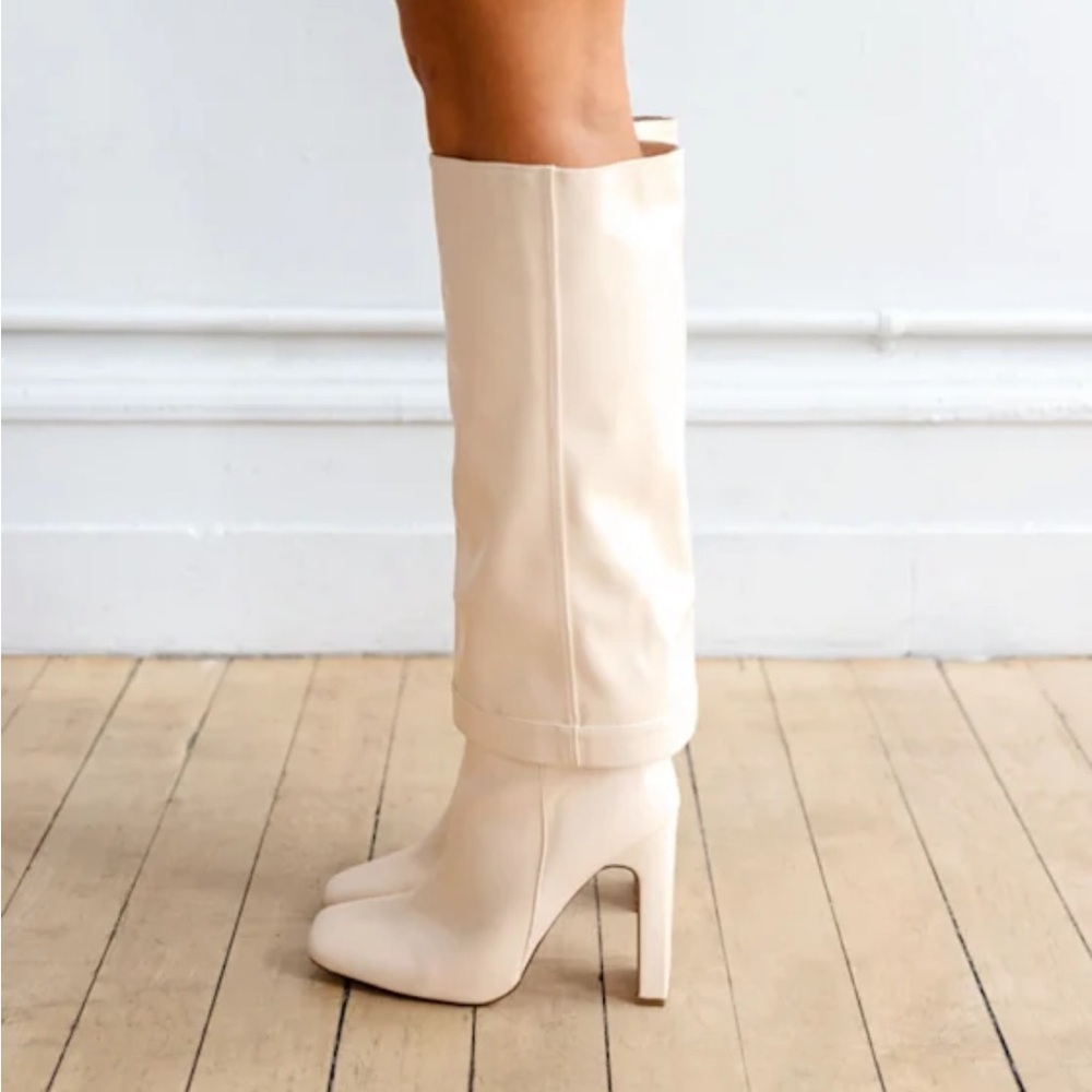 NEW Lulus Lorlia Almond Square Toe Knee High Boots - Picture 3 of 8